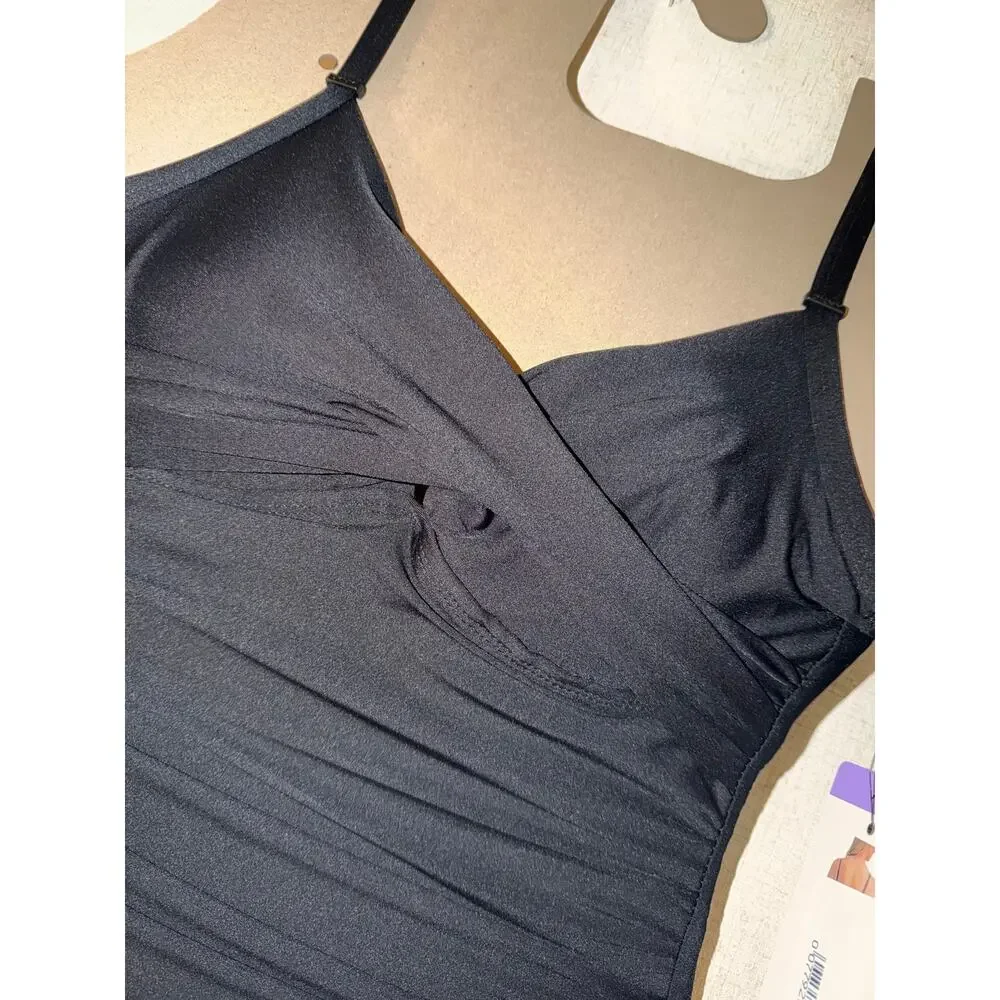 DKNY One-Piece Swimsuit Great For Paddle Boarding Size Small Black NWT - Picture 6 of 7